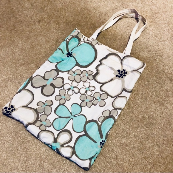 H&M divided reusable floral shopping book bag - Picture 2 of 4